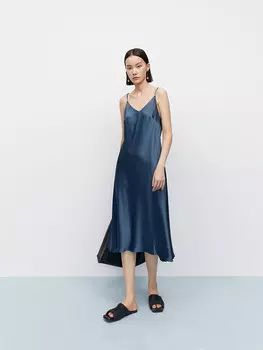 Платье Mai Meng на тонких бретелях, темно-зеленый