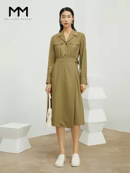 Платье Mai Meng с лацканами, темно-зеленый