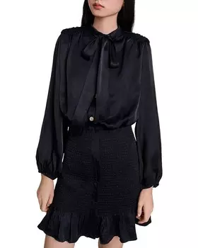 Платье Maje Riella с завязками на шее, черный