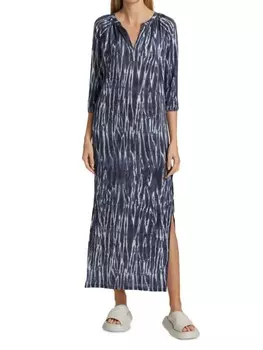 Платье Majestic Filatures макси с принтом тай-дай, синий
