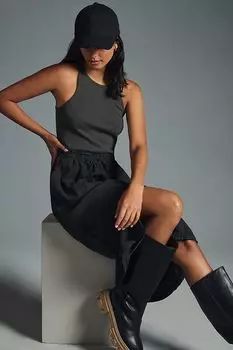 Платье-майка Anthropologie с высоким воротником, черный