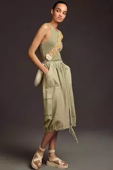 Платье-майка Anthropologie с высоким воротником, светло-зеленый