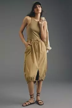 Платье-майка Anthropologie с высоким воротником, зеленый