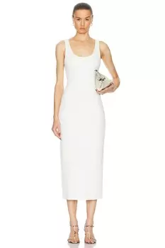 Платье-майка из фактурного жаккарда Enza Costa, кремовый