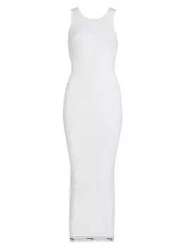 Платье-майка из хлопка в рубчик Hommegirls, белый