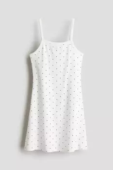 Платье майка из хлопкового трикотажа H&M, белый