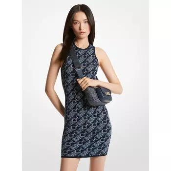 Платье-майка Michael Kors Empire Signature Logo Jacquard, темно-синий
