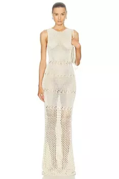 Платье-майка миди Pointelle Fractus Christopher Esber, цвет Cream