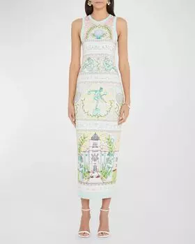 Платье-майка миди с принтом вазы CASABLANCA, цвет Vase
