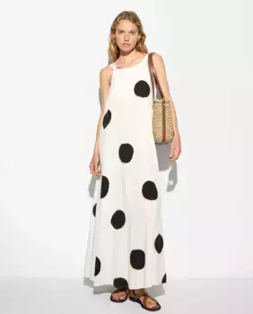 Платье-майка с принтом в горошек Parfois, цвет Crudo