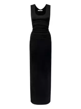 Платье-майка с рюшами Another Tomorrow, черный