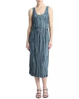 Платье-майка Vince Crushed Bias Stripe, синий