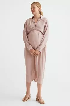 Платье MAMA до и после H&M, пыльно-розовый