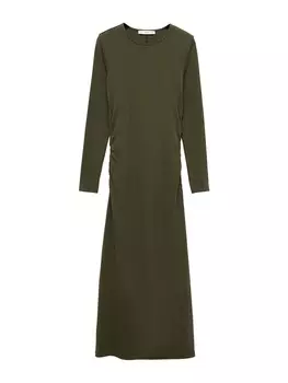 Платье MANGO BASILA, оливковый