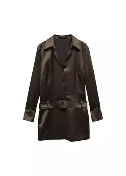 Платье MANGO Dress Kate, темно-коричневый