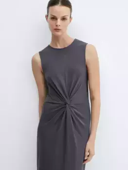 Платье Mango Fertina Cotton Midi, серый
