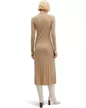 Платье MANGO Flurry Dress, кэмел