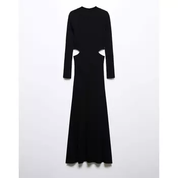 Платье Mango Knitted Cut Out, черный