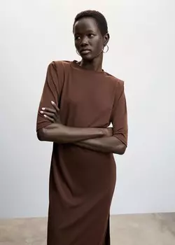 Платье MANGO, коричневый