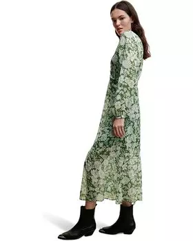 Платье MANGO Lila Dress, зеленый