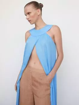 Платье Mango Nookla с разрезом спереди, средний синий