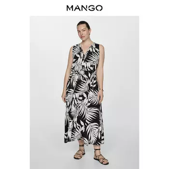 Платье Mango с принтом, черный