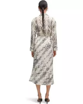 Платье MANGO Snake Dress, белый