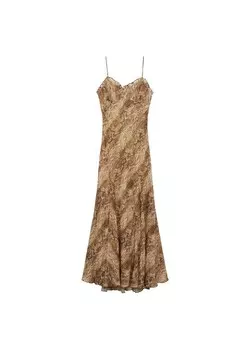 Платье MANGO Summer Dress Bella, цвет Chocolate/Pueblo/Light brown