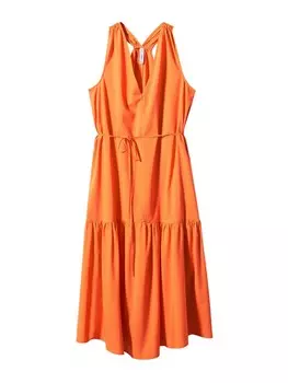 Платье MANGO Summer Dress Cobalto, оранжевый