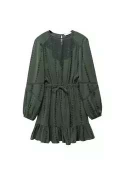 Платье MANGO, темно-зеленый