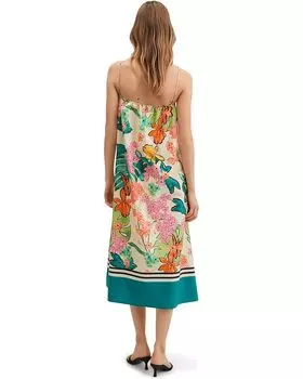 Платье MANGO Tropi-H Dress, зеленый