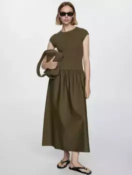 Платье Mango Valvin T-Shirt, хаки