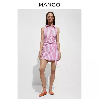 Платье Mango в полоску, розовый