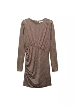 Платье Mango Xstrass, коричневый