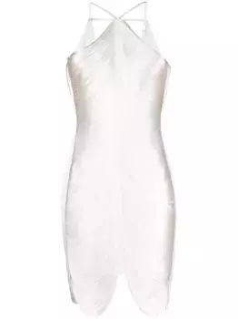 Платье Mara с вырезом халтер и бахромой Cult Gaia, белый