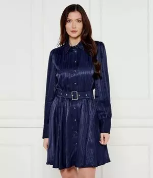 Платье Marciano Guess атласное с поясом, синий