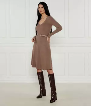 Платье Marciano Guess с поясом, коричневый
