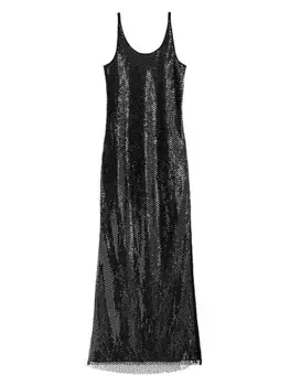 Платье Marcie с пайетками и сеткой Rag & Bone, черный