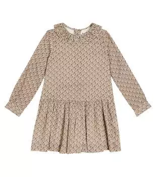 Платье mariela из хлопка с цветочным принтом Bonpoint, бежевый