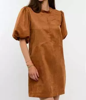 Платье Marigold с рукавами-фонариками цвета Camel Uncle Frank
