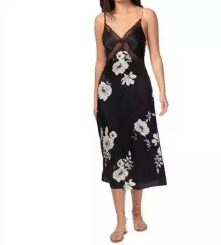 Платье Мэрилин в черном ботаническом стиле Cami NYC