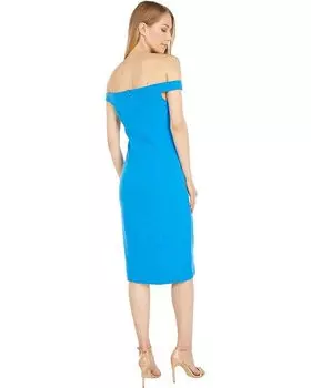 Платье MARINA Stretch Crepe Off Shoulder, цвет Lapis