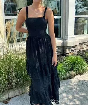 Платье Marisol Ruffled с оборками черного цвета COREY LYNN CALTER