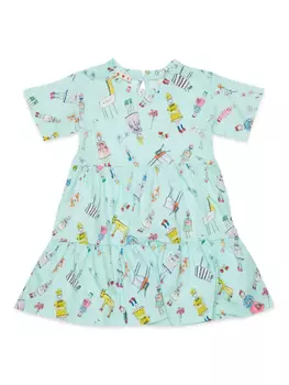 Платье Marni Kids Rainbow Day-print, синий