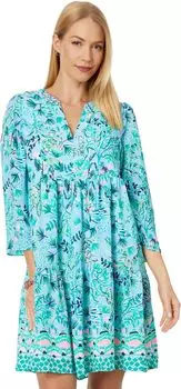 Платье Мартин с рукавами 3/4 Lilly Pulitzer, цвет Frenchie Blue Mosaic Shells Engineered Dress