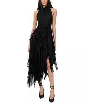 Платье Marzita Lace с асимметричным подолом Alice and Olivia, черный