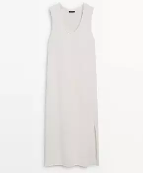 Платье Massimo Dutti 100% Cotton, белый