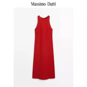 Платье Massimo Dutti без рукавов, красный
