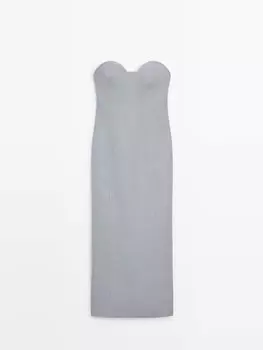 Платье Massimo Dutti Linen, серый