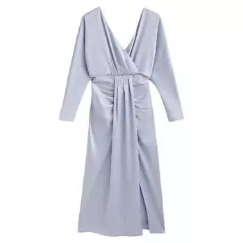 Платье Massimo Dutti Long Draped, голубой
